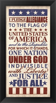 Framed Pledge of Allegiance Print