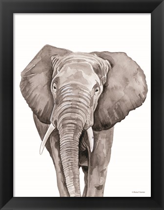 Framed Safari Elephant Peek-a-boo Print