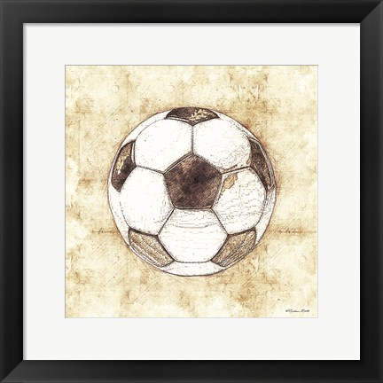 Framed Soccer Sketch Print