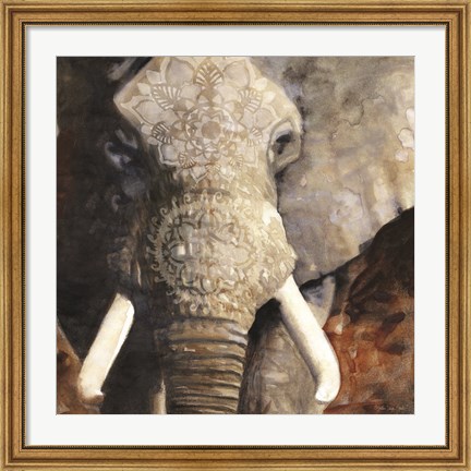 Framed Mandala Elephant Print