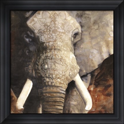 Framed Mandala Elephant Print