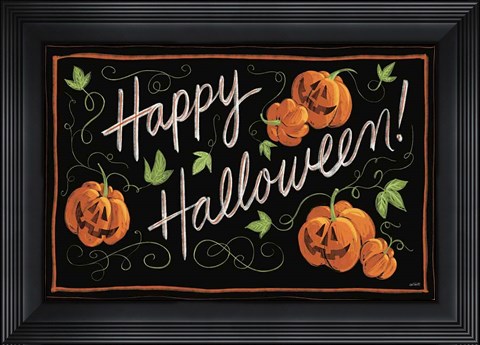 Framed Happy Halloween Jack O Lanterns Print