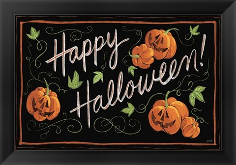 Framed Happy Halloween Jack O Lanterns Print