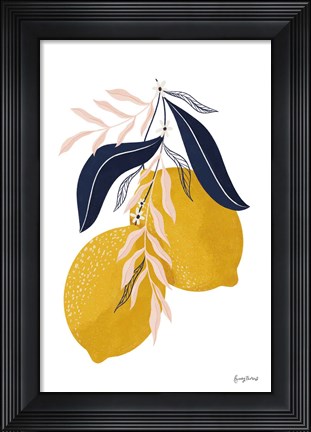 Framed Lemons II No Wedge Print