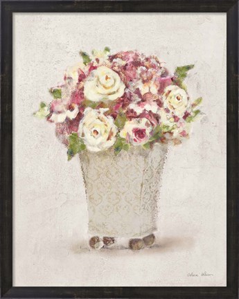 Framed Parlor Roses I Light Print
