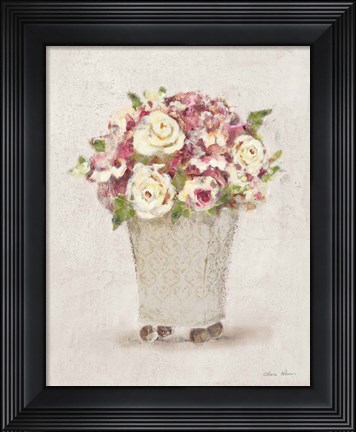 Framed Parlor Roses I Light Print