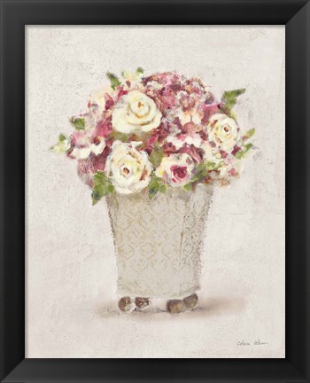 Framed Parlor Roses I Light Print