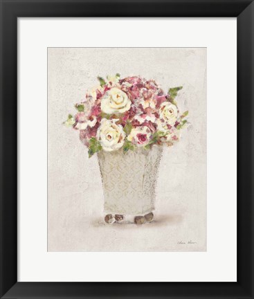 Framed Parlor Roses I Light Print