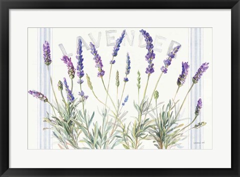 Framed Floursack Lavender V Print