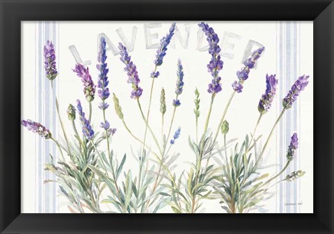 Framed Floursack Lavender V Print