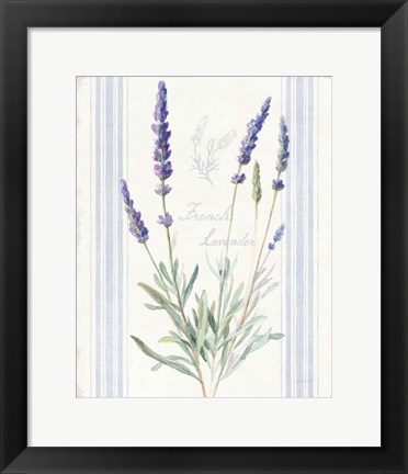 Framed Floursack Lavender I Print