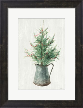 Framed White and Bright Christmas Tree II Print