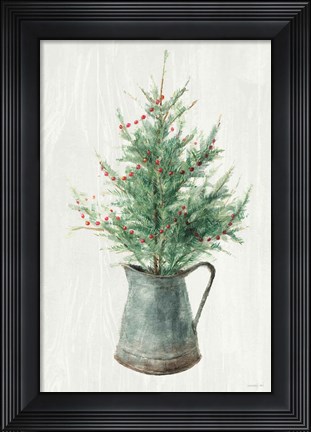 Framed White and Bright Christmas Tree II Print