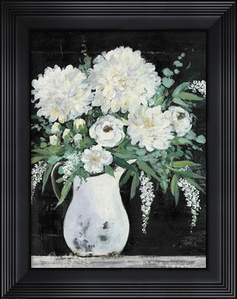 Framed Late Summer Bouquet I Black Crop Print