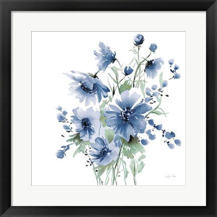 Framed Secret Garden Bouquet I Blue Print