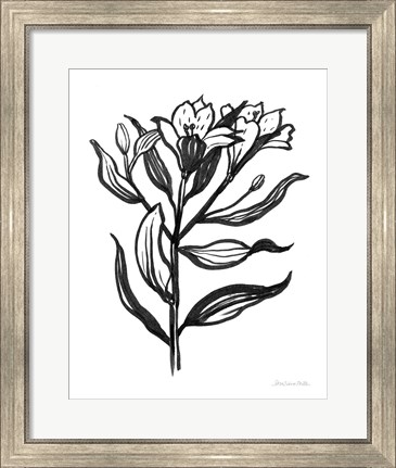 Framed Ink Flower I Print