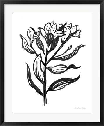 Framed Ink Flower I Print