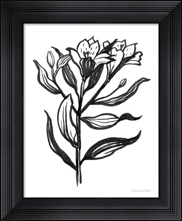 Framed Ink Flower I Print
