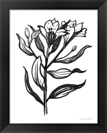 Framed Ink Flower I Print