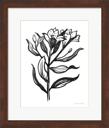 Framed Ink Flower I Print