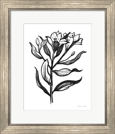 Framed Ink Flower I Print