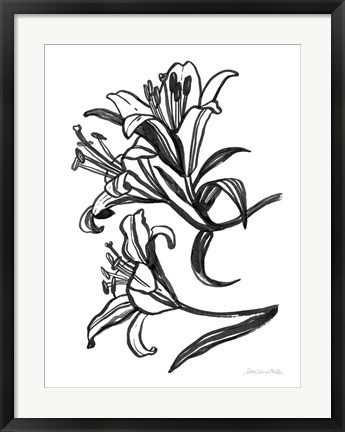 Framed Ink Lilies II Print