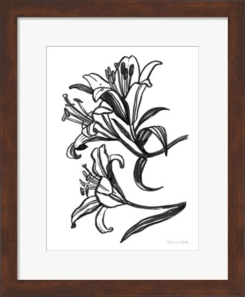 Framed Ink Lilies II Print