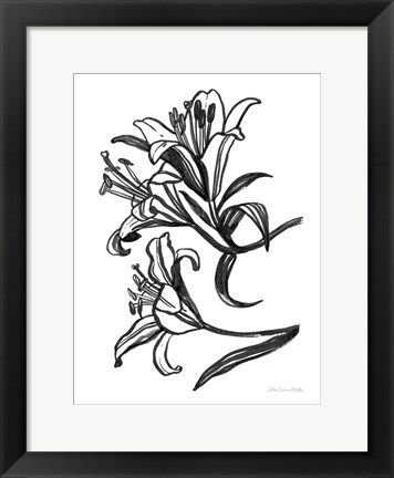 Framed Ink Lilies II Print