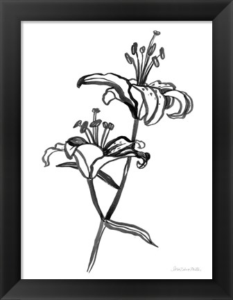 Framed Ink Lilies I Print