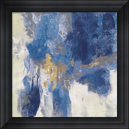 Framed Sparkle Abstract II Blue Print