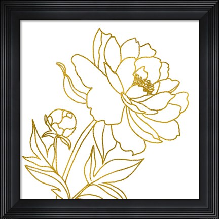 Framed Gold Floral III Print