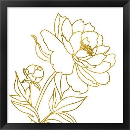 Framed Gold Floral III Print