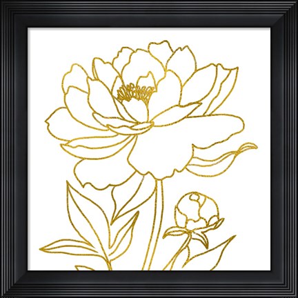 Framed Gold Floral IV Print