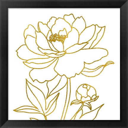 Framed Gold Floral IV Print