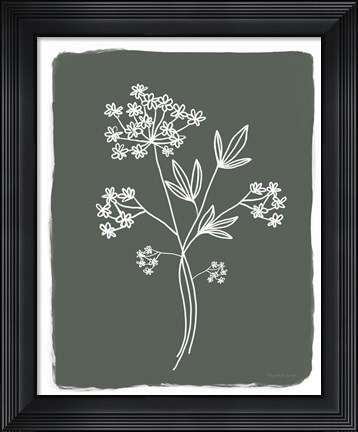 Framed Green Botanical I Print