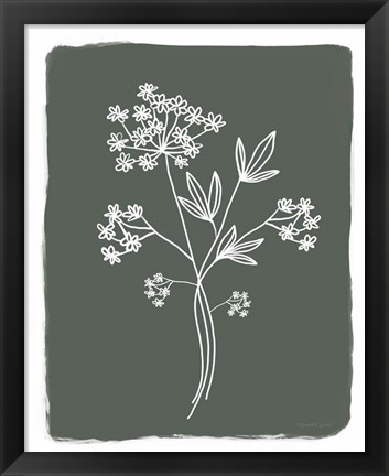 Framed Green Botanical I Print