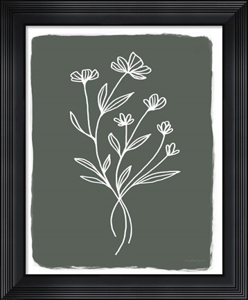 Framed Green Botanical II Print