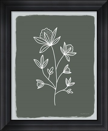 Framed Green Botanical III Print
