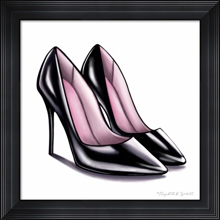 Framed Black High Heels Print