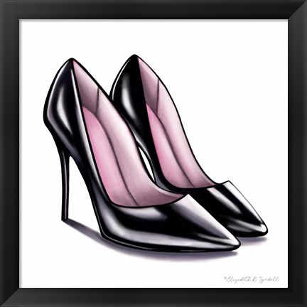 Framed Black High Heels Print