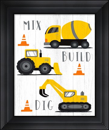 Framed Mix, Build, Dig Print