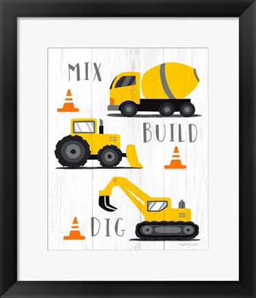 Framed Mix, Build, Dig Print