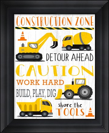 Framed Construction Zone Print