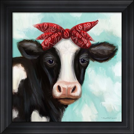 Framed Cow Girl Print