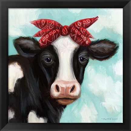 Framed Cow Girl Print