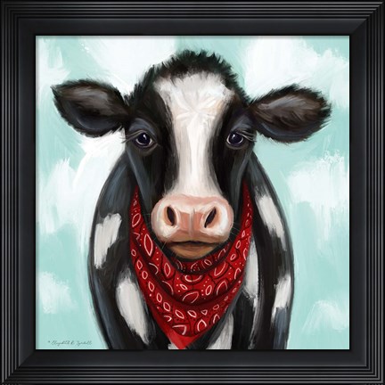Framed Cow Boy Print