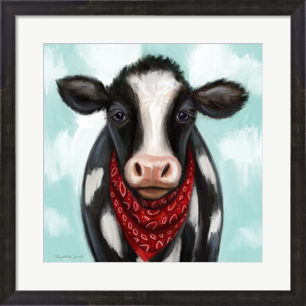 Framed Cow Boy Print