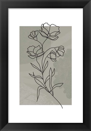 Framed Sage Floral Print