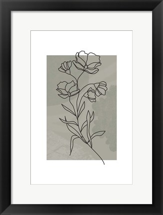 Framed Sage Floral Print