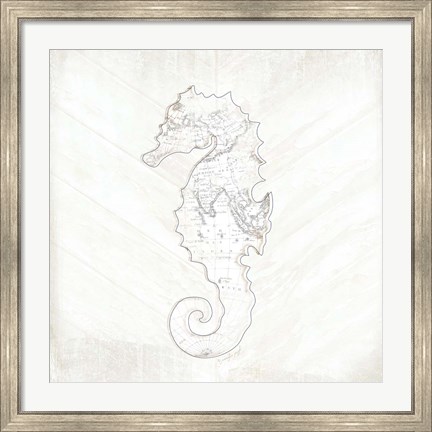 Framed Coastal Seahorse Print